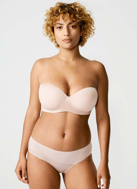 Soutien-gorge bandeau beige doré - Essentiall
