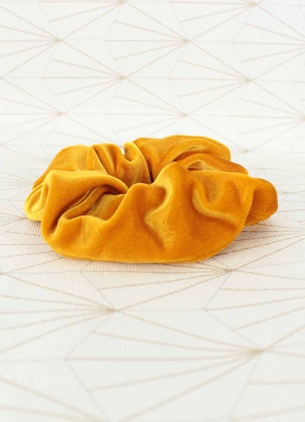 chouchou jaune en velours