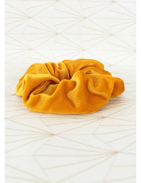 chouchou jaune en velours