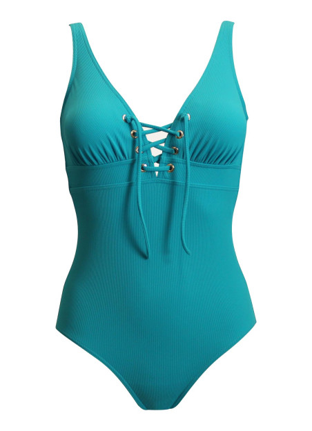 Maillot 1 pièce lacage texturé