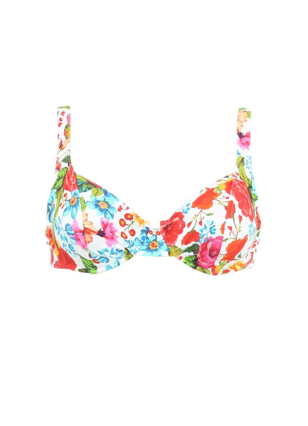 Haut de maillot de bain à armatures fleurs