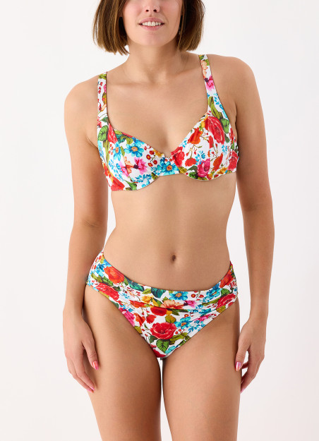 Haut de maillot de bain à armatures fleurs