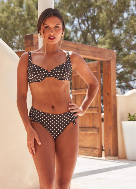 Bas de bain boxer réglable à pois