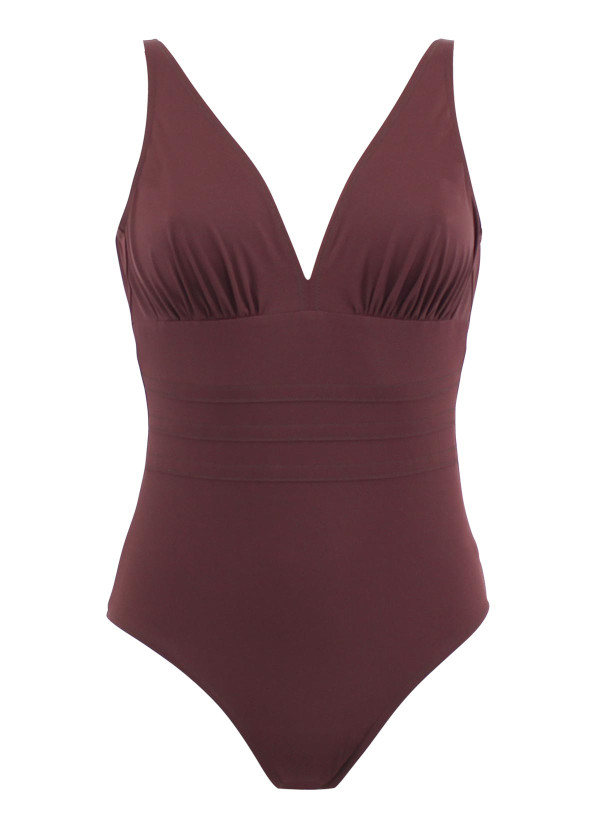 Maillot de bain 1 pièce coupé sous poitrine raisin