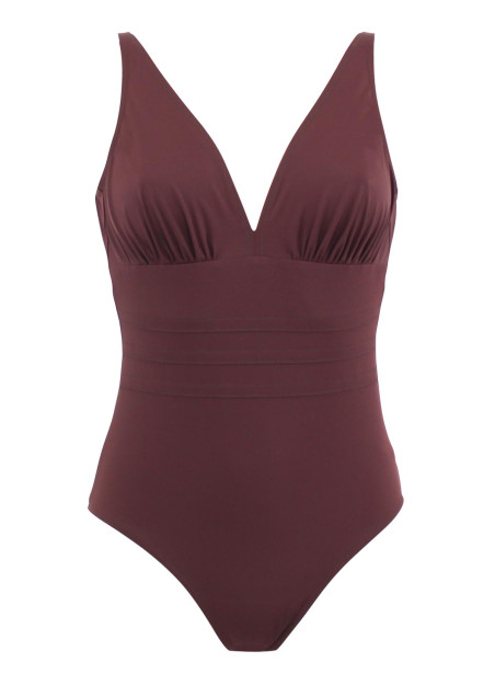 Maillot de bain 1 pièce coupé sous poitrine raisin