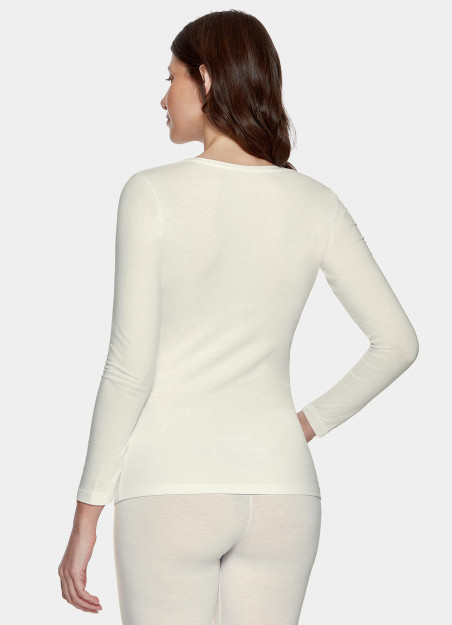 T-shirt manches longues laine blanc - Thermo