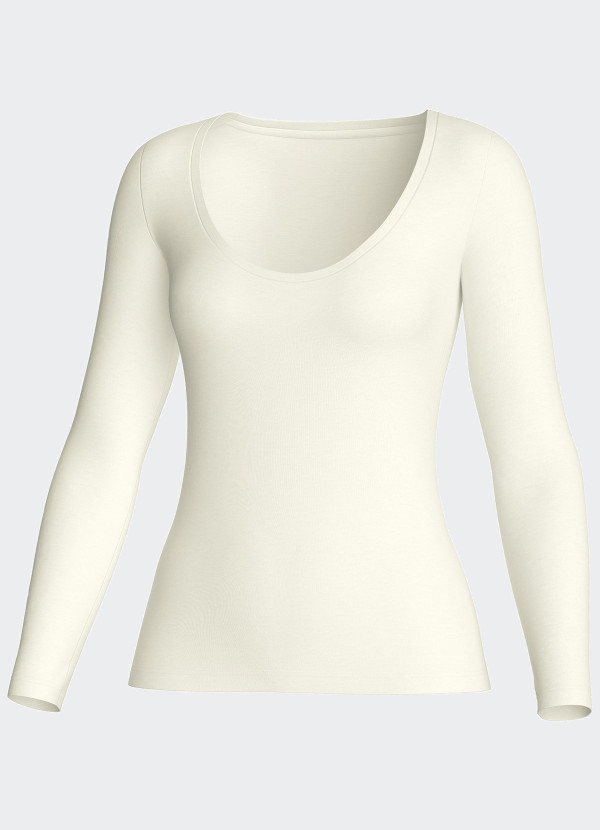 T-shirt manches longues laine blanc - Thermo