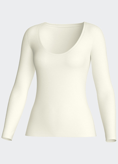 T-shirt manches longues laine blanc - Thermo