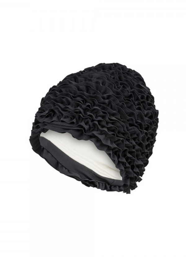 Bonnet de bain à volants - Noir