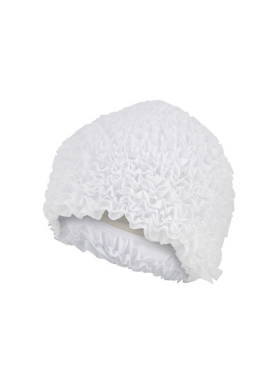 Bonnet de bain à volants - Blanc