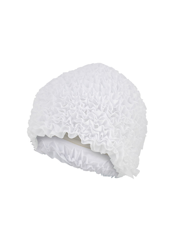 Bonnet de bain à volants - Blanc