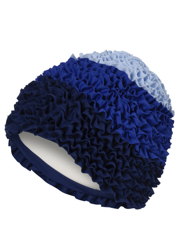 Bonnet de bain à volants - Bleu