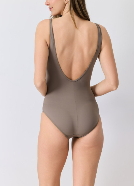 maillot de bain 1 pièce gainant beige