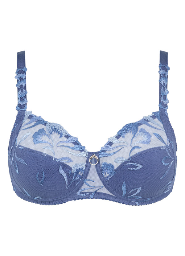 Soutien-gorge sans armatures forte poitrine bleu