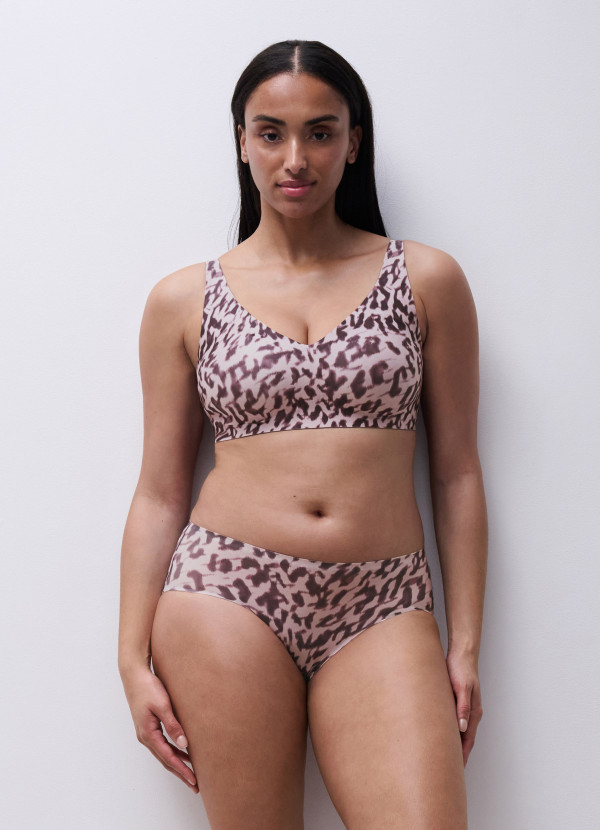 Soutien-gorge renforcé sans armature plongeant panthere
