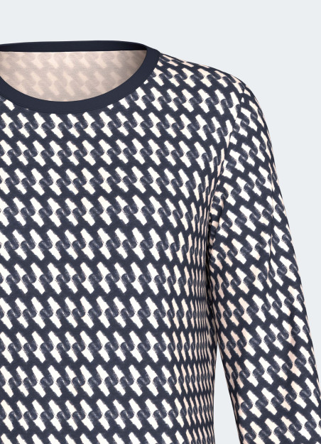 Pyjama long coton marine femme