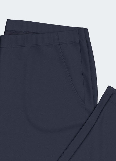 Pyjama long coton marine femme