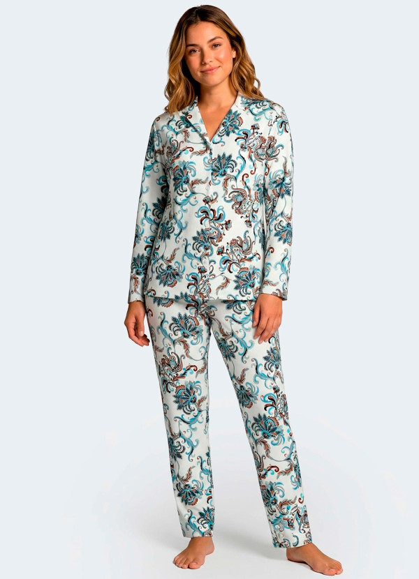 Pyjama long cachemire coton