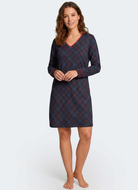 Chemise de nuit carreau noel