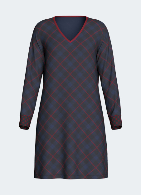 Chemise de nuit carreau noel
