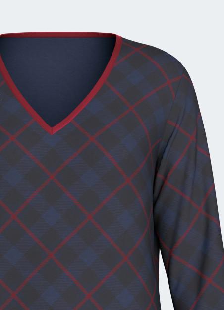 Chemise de nuit carreau noel