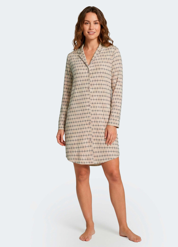 Chemise de nuit imprimé femme coton