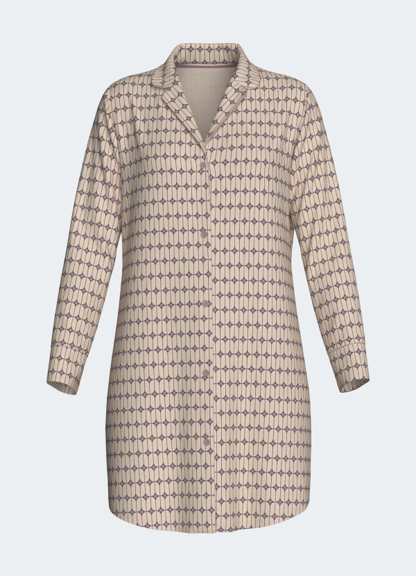 Chemise de nuit imprimé femme coton