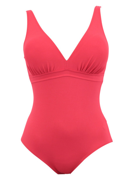 maillot 1 pièce corail texturée